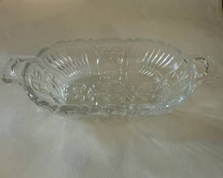 vintage clear glass butter dish