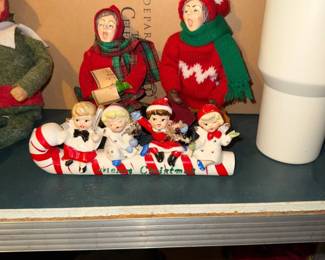 Merry Christmas Candy Cane sleigh Figurine