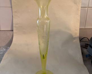 Tiffin #R - 17 Vase with Aster Etch