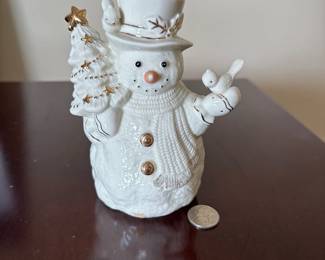 Lenox Snowman with Tree Figurine