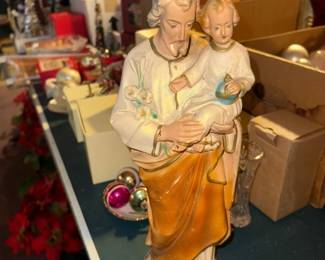 Vintage Joseph with Jesus Child Statue