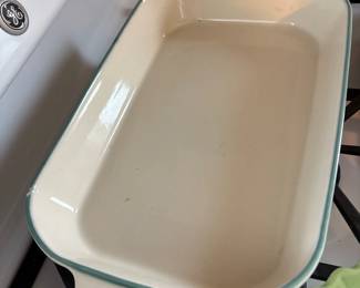 Pfaltzgraff White Enamel Accent Trim Lasagna Roast Pan