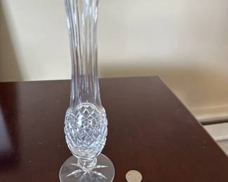Waterford Alana Pattern Criss-Cross Cut Pedestal Bud Vase