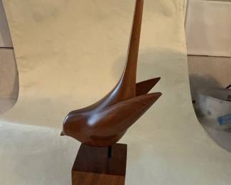 Mid Century Modern carved wood bird sculpture - Einar Lilleberg