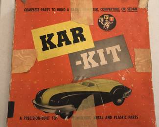 Vintage 1940's Kar-Kit with two coach work cars