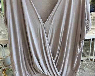 Vtg 80s Draped Faux Wrap Grey Double Zero Mystical Medium Ladies Top AAA2596 $24.99 AAA Vintage Shop 9017 Airline HWY New Orleans LA 70118 By Appointment 10-4 M-S