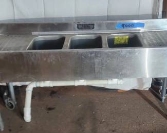 LG9000 Krowne Stainless Steel Triple Commercial / Industrial Sink $500.00