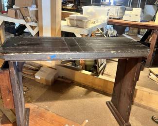 Butcher Block Primitive Farm Table Commercial Grade Solid Wood LG6034 $500.00