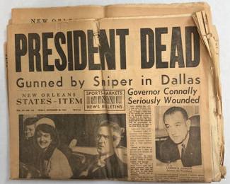 November 22, 1963 New Orleans States-Item Newspaper AAA2553 74.99