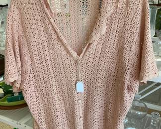 B.I.B. Peach Crocheted 3X Button Up Ladies Top AAA2598 $24.99  AAA Vintage Shop 9017 Airline HWY New Orleans LA 70118 By Appointment 10-4 M-S