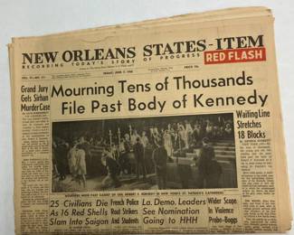 New Orleans StatesItem June 7, 1968 RED FLASH Complete Newspaper AAA2540 $124.99 1