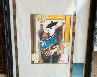 Mixed Media Signed & Framed Cubist Art by M E Pearson AAA2630 $325.00  AAA Vintage Shop 9017 Airline HWY New Orleans LA 70118 By Appointment 10-4 M-S
