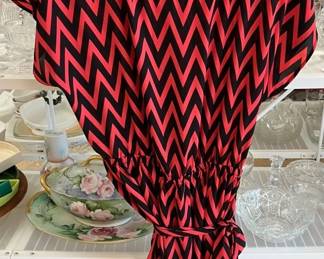 Love Squared Red Black Chevron Patterned Dress With Sash Size 1X AAA2604 $24.99 AAA Vintage Shop 9017 Airline HWY New Orleans LA 70118 By Appointment 10-4 M-S