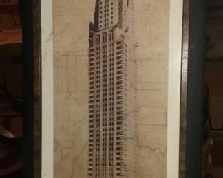 LG0007 Empire State Building Framed Tavern Pub Bar Sign $50.00