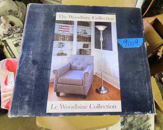 Woodbine 72 Inch Brushed Nickel Torchiere Floor Lamp NEW IN BOX QUI9009 $30 - By Appointment Pickup at 5245 Quincy St Metairie, LA 70006 - Construction Company Liquidation