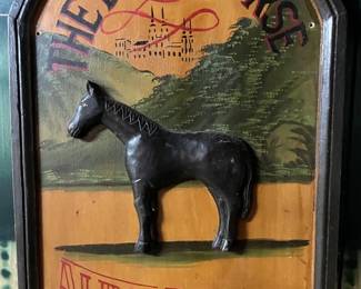 LG5288 The Black Horse Ales Porter Carved Wood Tavern Pub Bar Sign $200.00