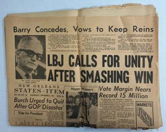 November 4, 1964 New Orleans States-Item Newspaper AAA2554 74.99