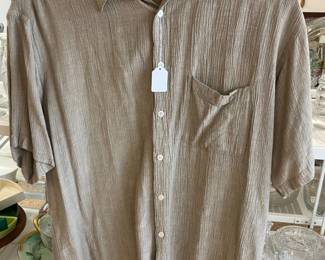 Perry Ellis Linen Blend Mens Size L Button Up Shirt AAA2606 $24.99 AAA Vintage Shop 9017 Airline HWY New Orleans LA 70118 By Appointment 10-4 M-S