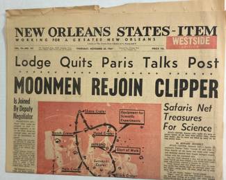 Nov 20, 1969 New Orleans StatesItem Westside Ed 1st page only Newspaper AAA2555 $25   - AAA Vintage 9017 Airline HWY New Orleans, LA 70118 Hours 10-4 Monday - Saturday