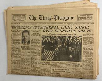 November 26, 1963 The Times Picayune Newspaper AAA2558 $125   - AAA Vintage 9017 Airline HWY New Orleans, LA 70118 Hours 10-4 Monday - Saturday