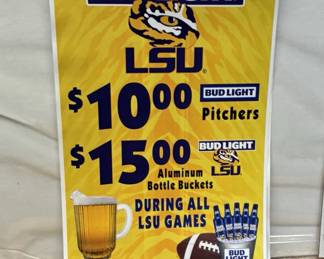 LG5282 Bud Light LSU Cardstock Ad Tavern Pub Bar Sign $20.00