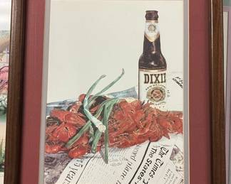 Dixie Beer & Crawfish & Green Onions Sylvia Corban #253500 Signed Print AAA2332 $45.00