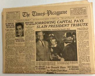 November 25, 1963 The TimesPicayune Newspaper AAA2557 $74.99