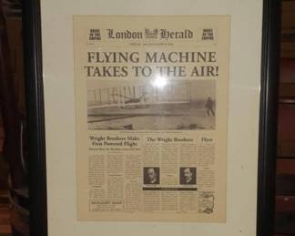 LG0006 News Paper Framed Newspaper Tavern Pub Bar Sign $50.00