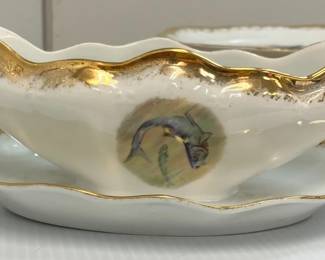 Mignon Z.S. & Co. Bavaria Porcelain Footed Gravy Boat with Gold Trim AAA2627 $150.00 AAA Vintage Shop 9017 Airline HWY New Orleans LA 70118 By Appointment 10-4 M-S
