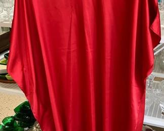 Ashro Free Size Red VNeck Satin Tunic AAA2603 $34.99  AAA Vintage Shop 9017 Airline HWY New Orleans LA 70118 By Appointment 10-4 M-S
