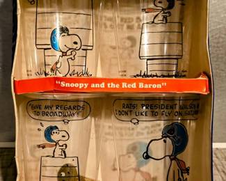 JEN8080 Four Vintage Snoopy and The Red Baron Plastic Party Cups $24.99  - Warehouse: AAA Vintage 9017 Airline HWY New Orleans, LA 70118 Hours By Appointment Thursday - Saturday 10-4