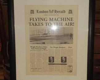 LG0006 News Paper Framed Newspaper Tavern Pub Bar Sign 