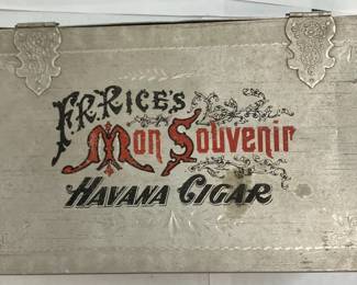 F. R. Rices Mon Souvenir Havana Cigar Aluminum Box Rare Antique AAA2539 $99.99