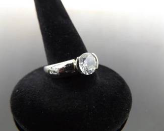 .925 Sterling Silver SILPADA Zirconia Solitaire Ring Size 7