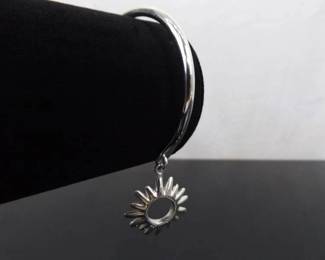 .925 Sterling Silver "Circle of Friends" Open Cuff Bracelet