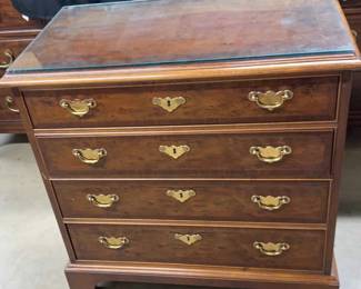 Vintage Henredon Bachelors Chest W Protective Glass Top