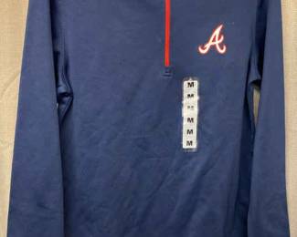 Medium Atlanta Braves Pullover Athletic Jacket Official MLB Merch