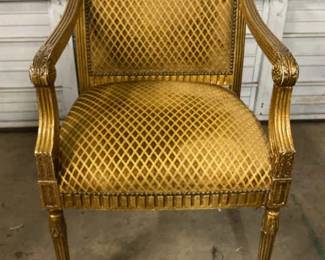 Henrendon Louis XVI Style Golden Upholstered Armchair