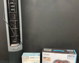 Homedics EnviraScape Sound Spa, Shiatsu Massage Pillow, and Lasko Fan