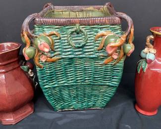Ceramic Planter And Vines
