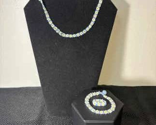 Beaded Daisy Necklace, Bracelet, and Ring