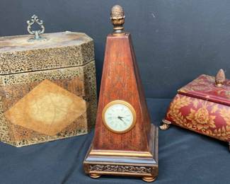 Decorative Storage Boxes and Clock