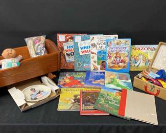 Vintage Horsman 12 Mary Poppins Doll, Childrens Books, Wooden Crib, And More