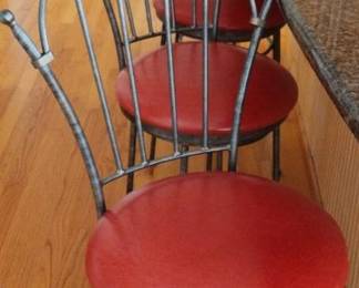 4 Metal Bar Stools