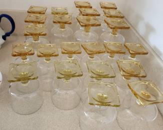 Mid Century Nordic Topaz Glasses by Federal Glass