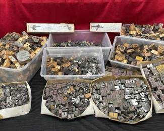 Antique Letterpress Printing Blocks Tools