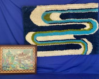 Vtg Latch Hook Needle Point Art