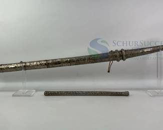 Decorative Asian Sword with Intricate Metal Sheath