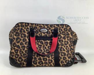 Brighton Leopard Print Wheeled Duffle Bag