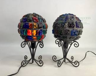 Pair of Pre 1979 Iranian Rock Lamps